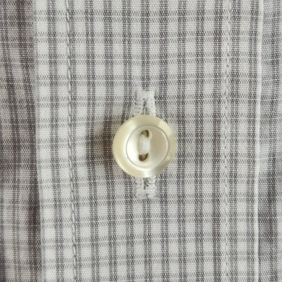 Eton Size 15 Button Up Shirt Long Sleeve Cotton Designer French Cuff Gray Check - Picture 6 of 16